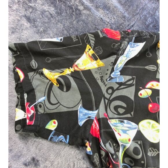 Vintage Paradise Found Hawaiian Shirt Mens L Cocktails Martini Button Up Casual - Picture 7 of 9